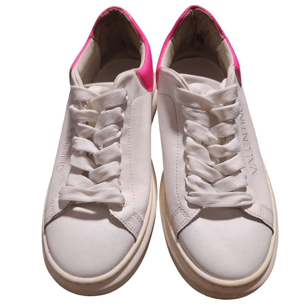 Valentino Women's White and Pink Sneakers EU 39